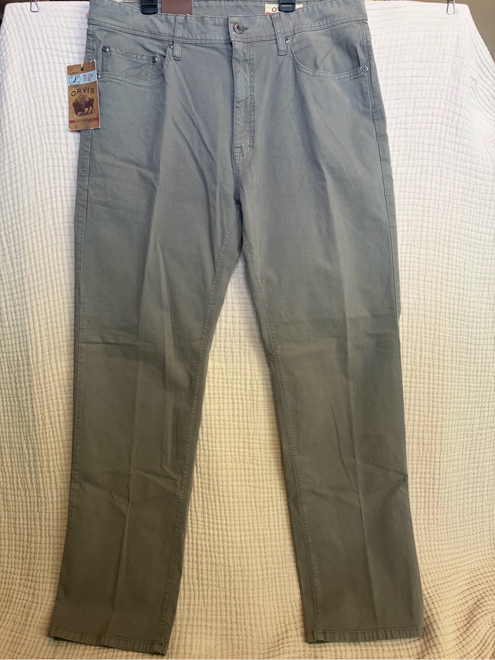 Orvis 1856 Royal Wulff Five Pocket Pants Gray 35x32 NWT
